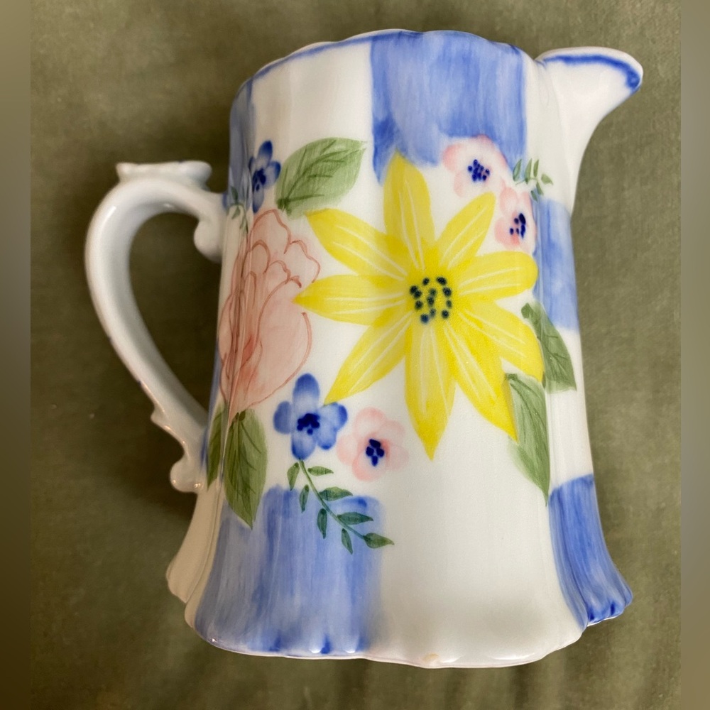 Vintage Andrea by Sadek Floral Ceramic Small Creamer Pitcher